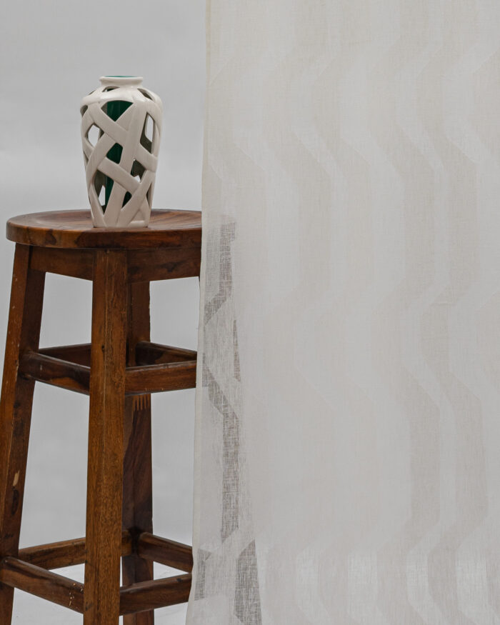 Cosmo Striped Semi Sheer - Dove - Curtain Cosmo Striped Semi Sheer Ripple Fold Curtains- Dove - Image 1