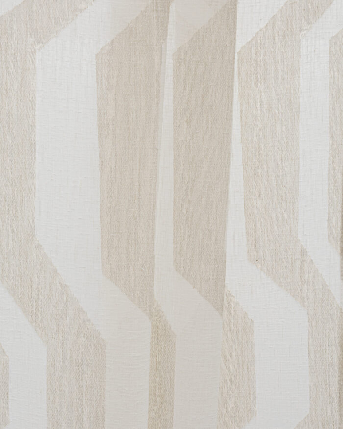 Cosmo Striped Semi Sheer Curtains - Natural - Image 2