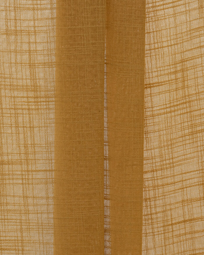 Lush Linen Sheer Ripple Fold Curtains - Gold - Image 2