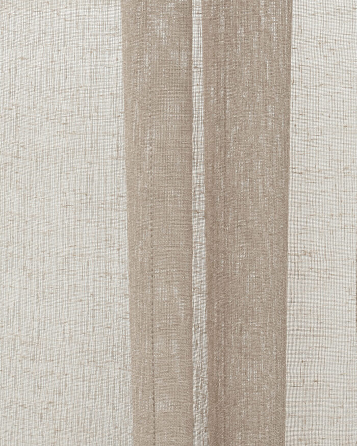 Mercer Striped Sheer Curtains- Taupe - Image 2