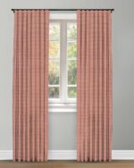 Classic Houndstooth - Tuscan Red Ripple Fold Drapes