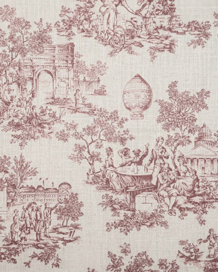 French Toile - Misty Rose Roman Shades - Image 2