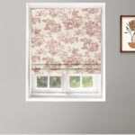 French Toile - Misty Rose Roman Shades