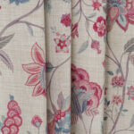 Blooming Spring - Pink Linen Ripple Fold Drapes