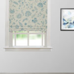 Blooming Spring - Linen Blue Roman Shades