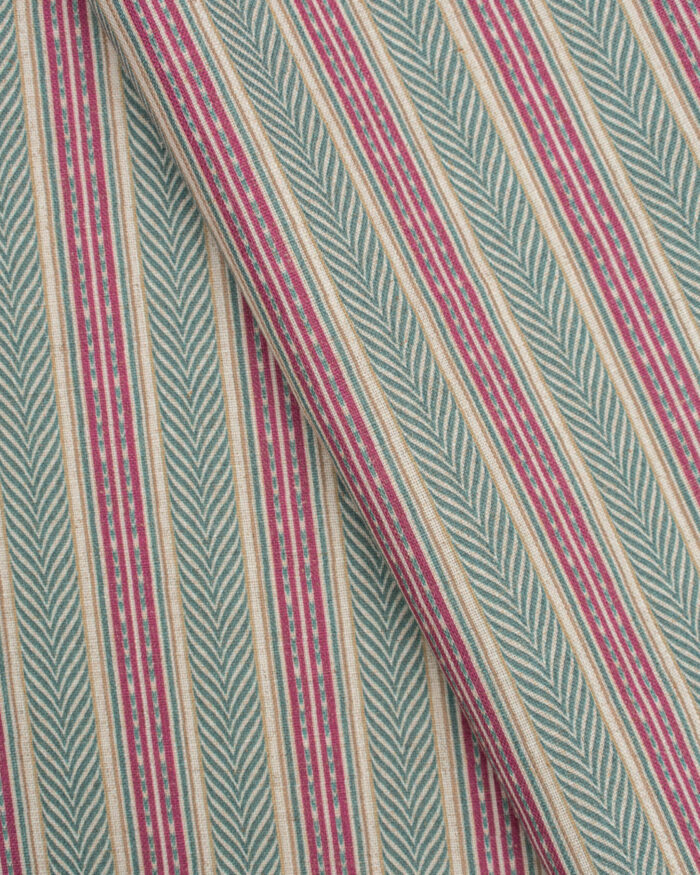 Boardwalk Stripe - Rosy Teal Roman Shades - Image 3