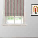 Boardwalk Stripe - Rosy Teal Roman Shades