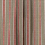 Boardwalk Stripe - Rusty Clay Ripple Fold Drapes