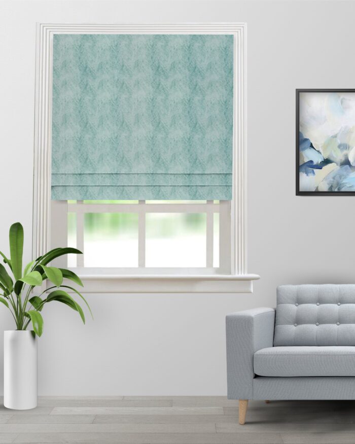 Celeste-Aqua-Roman-Shade-image-scaled-1.jpg Celeste - Aqua Color Roman Shades - Image 1