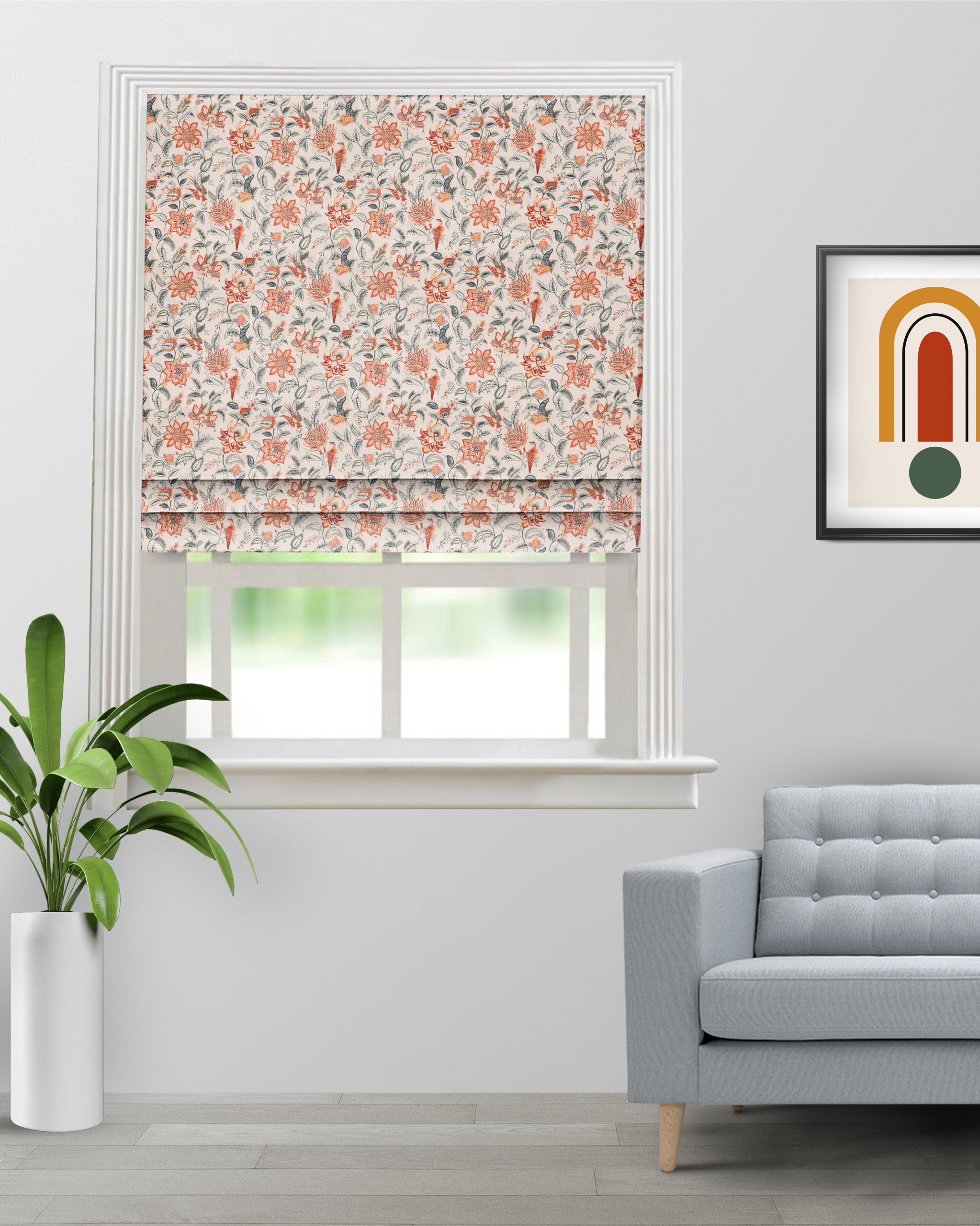 Chelsea-Floral-Spice-Roman-Shade-image-scaled-1.jpg Chelsea Floral - Spice Color Roman Shades - Image 1
