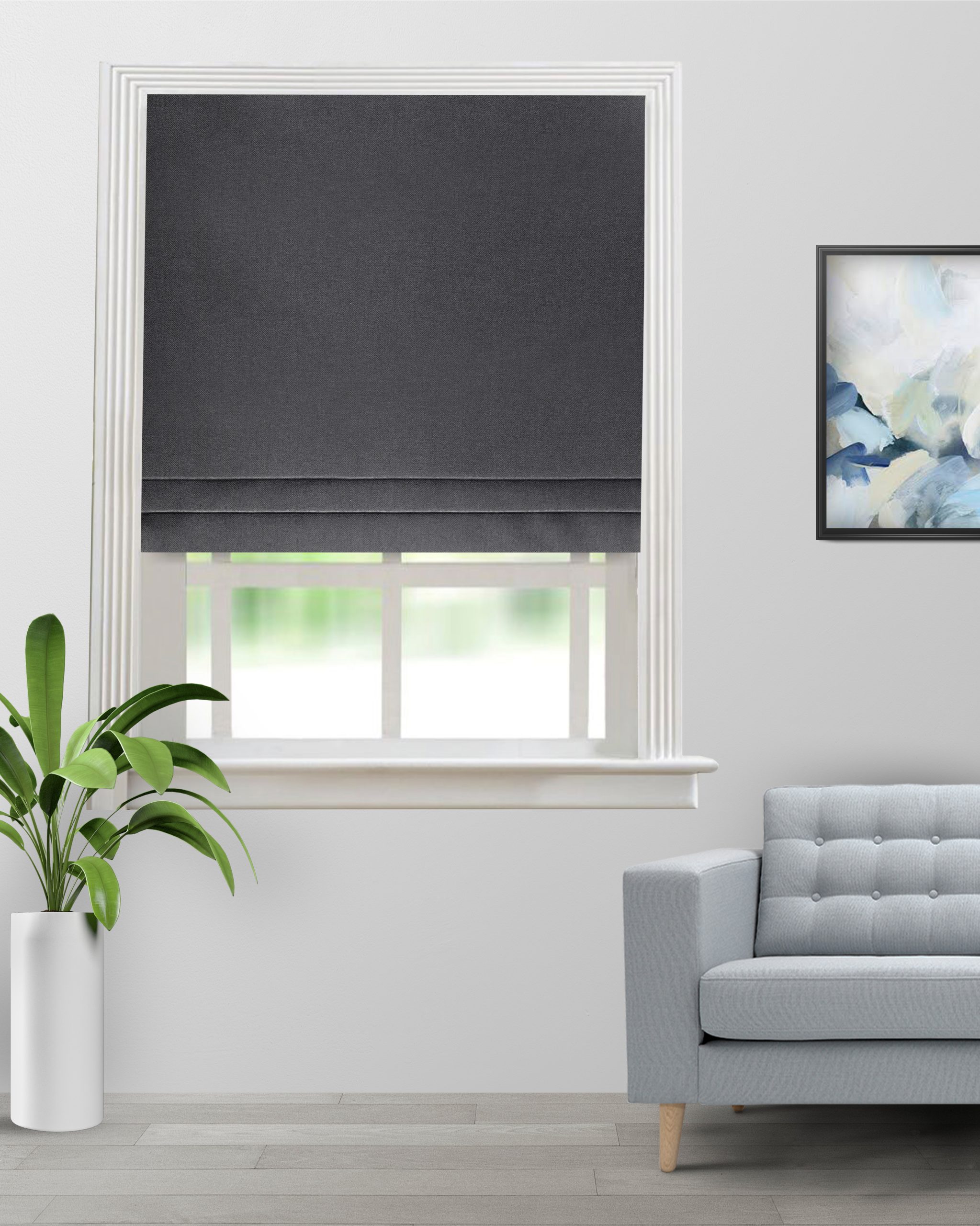 Colonial-Slate-Roman-Shade-image-scaled-1.jpg Colonial - Slate Color Roman Shades - Image 1