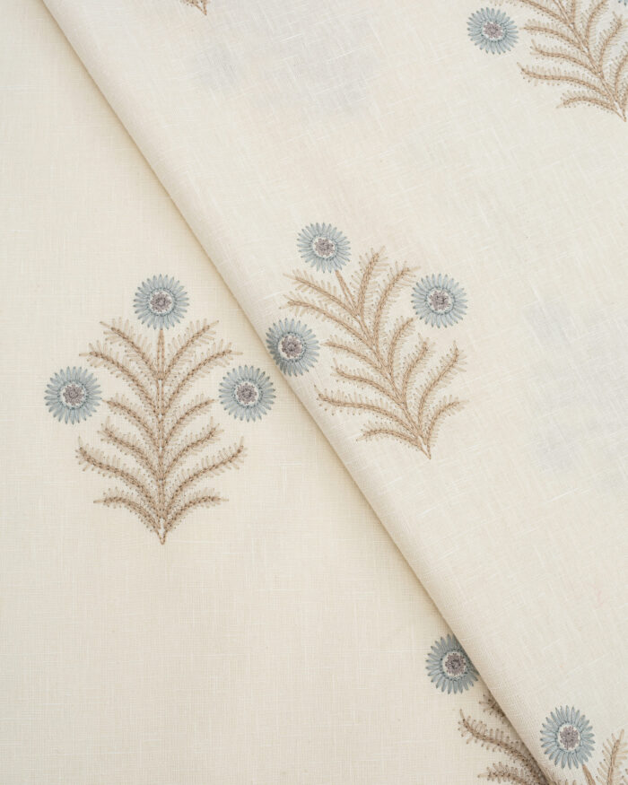 Embroidered Hailee - Blue Sky Roman Shades - Image 4