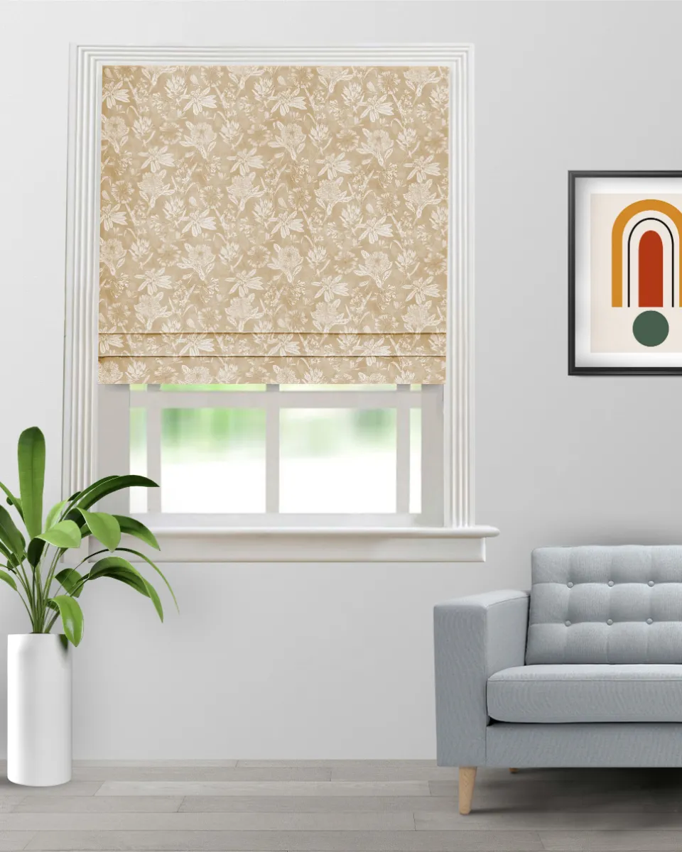 Florist Butterscotch - Roman Shade (Webp) Florist - Butterscotch Roman Shades - Image 1
