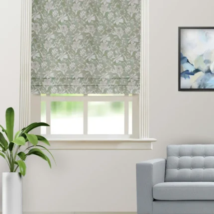Roman Shades | Florist-Pistachio Roman Shade (Webp) | Curtain Avenue