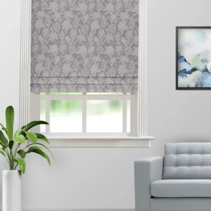 Roman Shades | Florist - Smoke Roman Shade (Webp) | Curtain Avenue