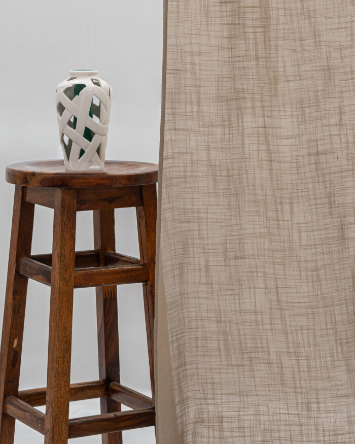 Lush Linen Sheer Curtains- Brown - Image 1