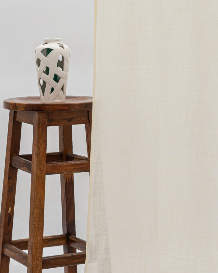 Lush Linen Sheer Ripple Fold Curtains- Champagne - Image 1
