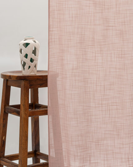 Lush Linen Sheer Ripple Fold Curtains - Rose