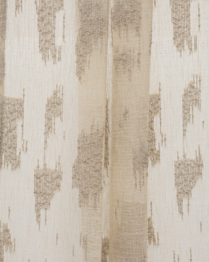 Oasis Slub Textured Sheer Ripple Fold Curtains - Bone - Image 1