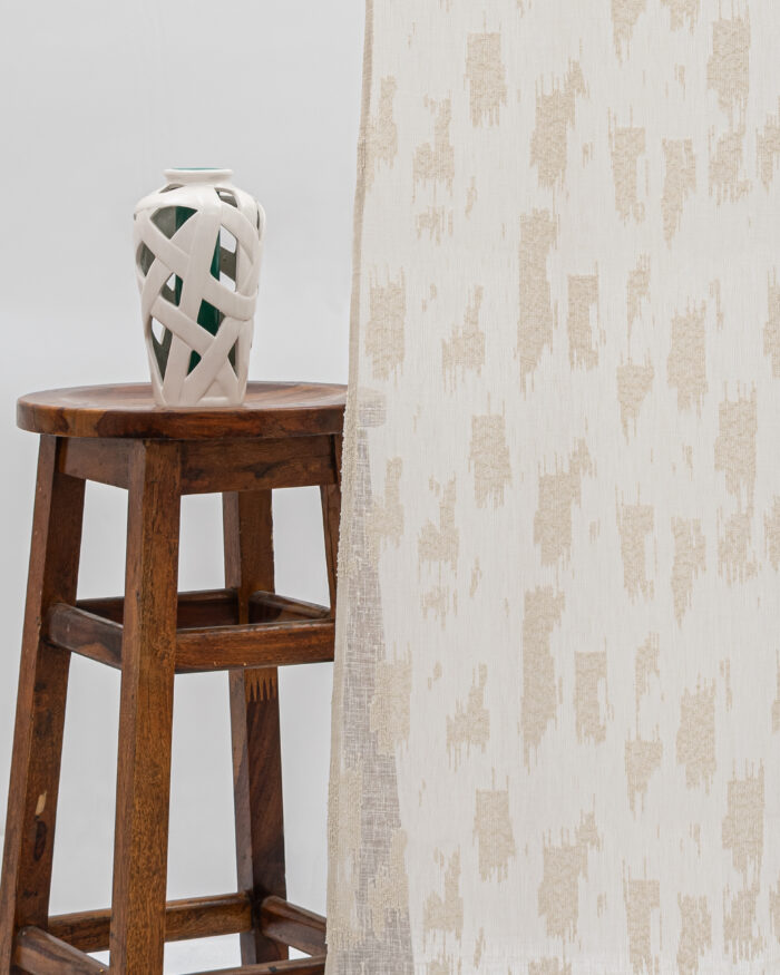 Oasis Slub Textured Sheer Curtains- Cream - Image 1