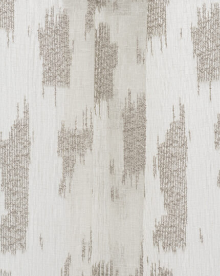 Oasis Slub Textured Sheer Fabric Swatch - White/Gray