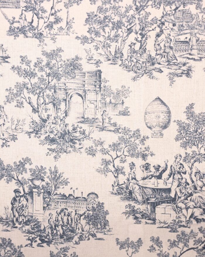 French Toile - Steel Blue Roman Shades - Image 3