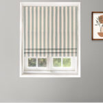 Vintage Linen Stripes - Sea Foam Roman Shades
