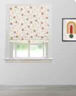 Embroidered Pecan - Walnut Roman Shades