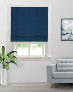 Sand Texture - Navy Blue Roman Shades