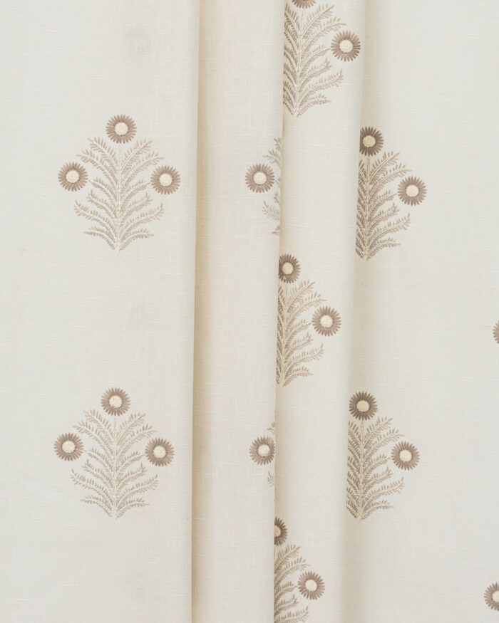 Embroidered Hailee - Cyrus Beige Roman Shades - Image 2