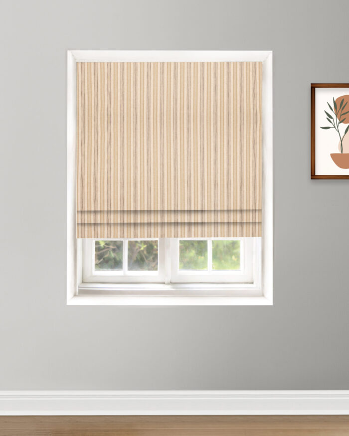 Coastal Stripes - Taupe Roman Shades - Image 2