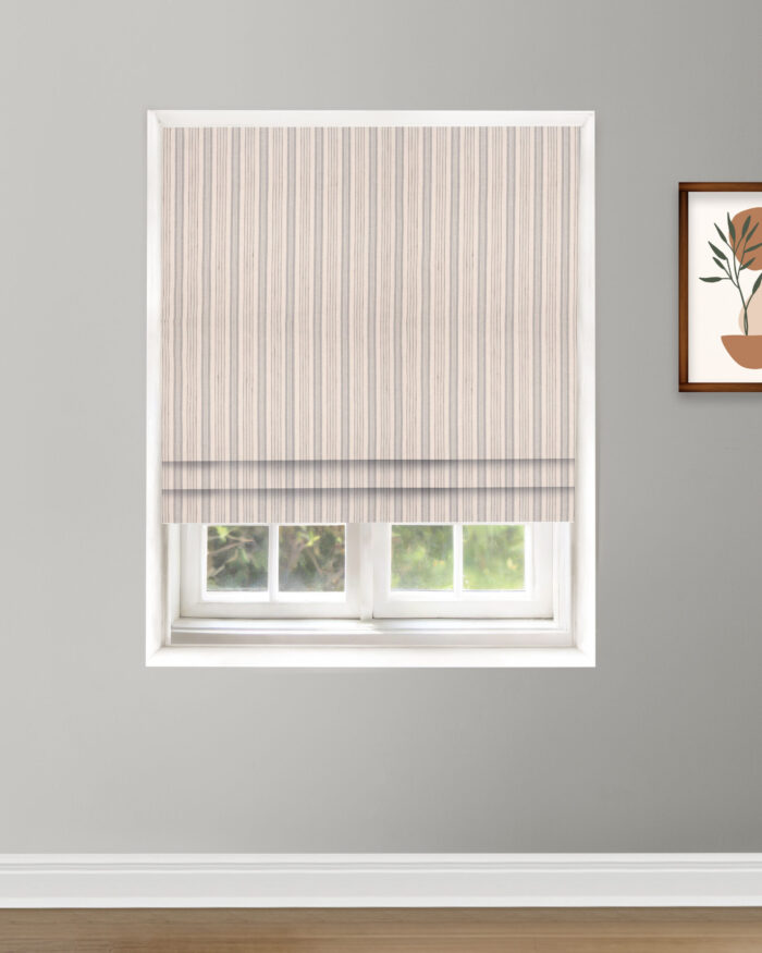 Coastal Stripes - Smoke Roman Shades - Image 2