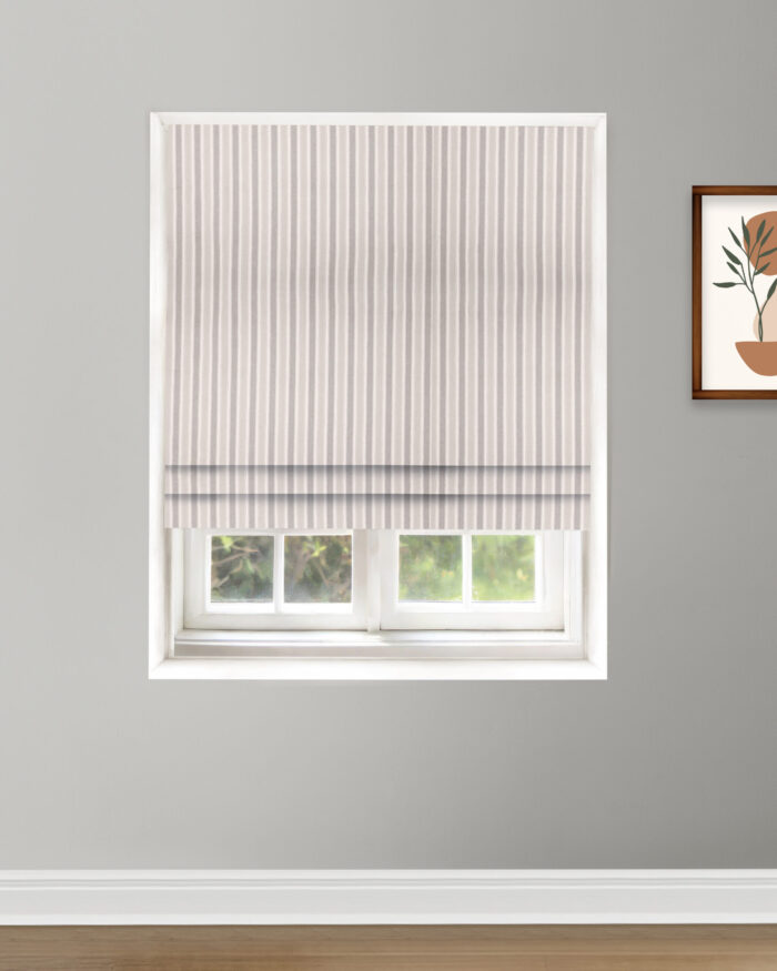 roman-shade-copy-2-scaled-1.jpg French Stripes - Witney Gray  Roman Shades - Image 2