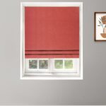 Herringbone Plains - Misty Red Roman Shades