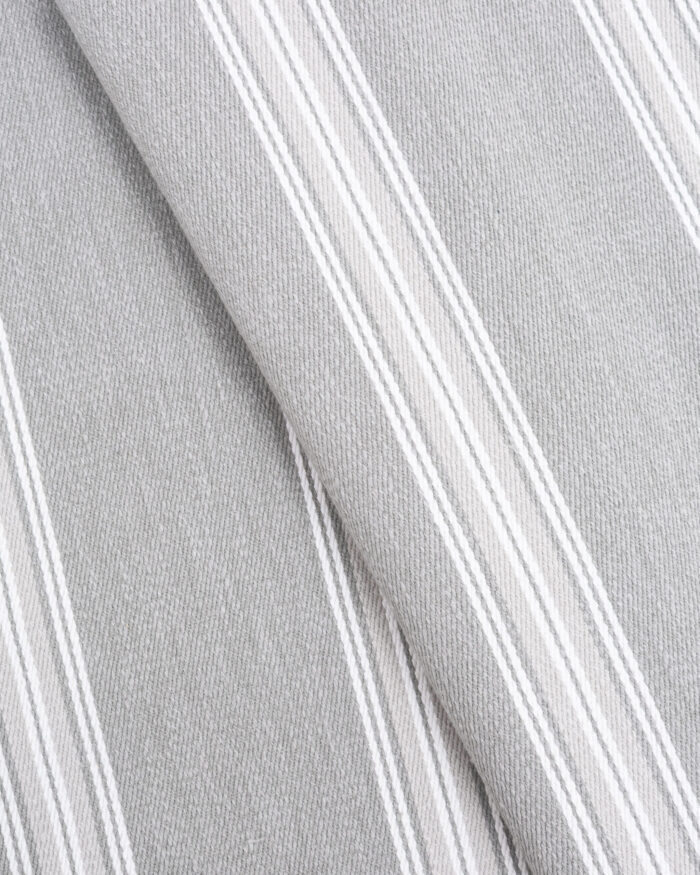 Country Stripes - Broad Gray Ripple Fold Drapes - Image 2