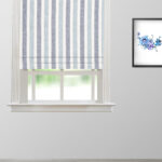 French Stripes - Blue Roman Shades