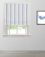 French Stripes - Blue Roman Shades