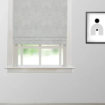 Roman Shades | Adonis - Black and White Roman Shade | Curtain Avenue