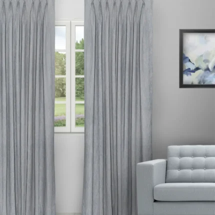 Curtains | Almond Dusky Blue - Curtain (Webp) | Curtain Avenue