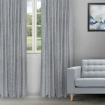 Almond - Dusky Blue Ripple Fold Drapes