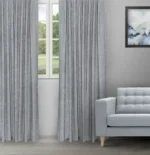 Almond - Dusky Blue Ripple Fold Drapes