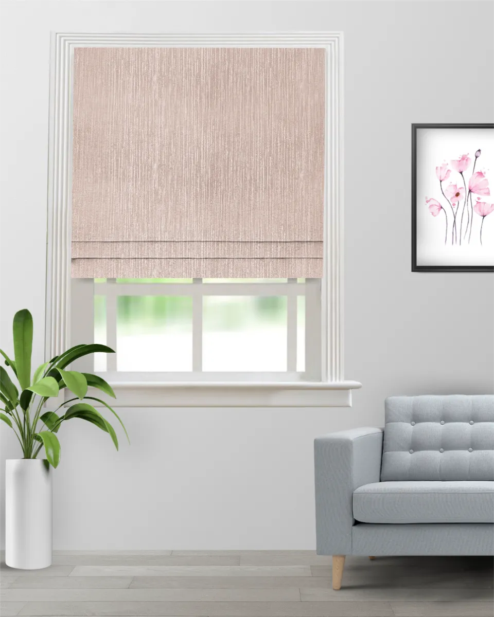 Almond Misty Rose - Roman Shade (Webp) Almond - Misty Rose Color Roman Shades - Image 1