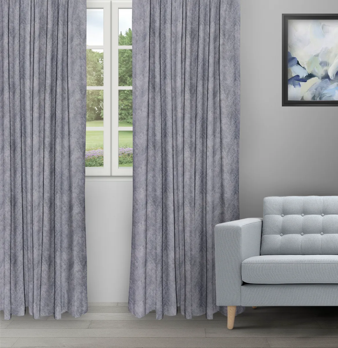 Celeste Charcoal - Ripple Fold image Celeste - Charcoal Ripple Fold Drapes - Image 1
