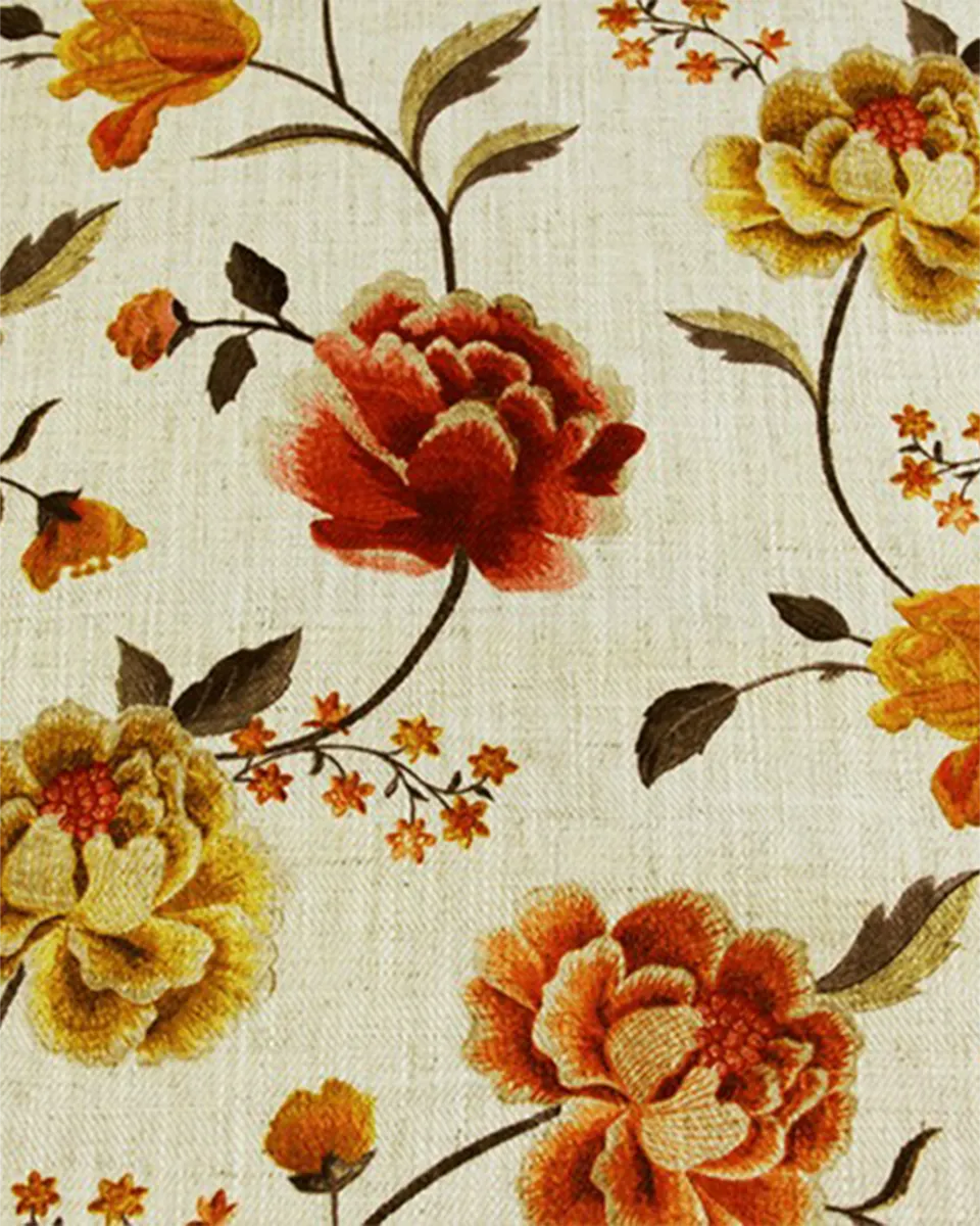 Cello Carrot - Regular (Webp) Cello - Carrot Floral Custom Curtains - Image 1