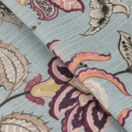 Ripple Fold Drapes | Chelsea Floral Mauve - Close up (Webp) | Curtain Avenue