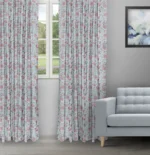 Chelsea Floral - Mauve Ripple Fold Drapes