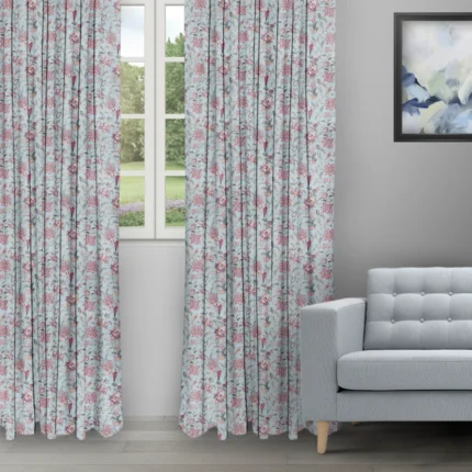 Ripple Fold Drapes | Chelsea Floral Mauve - Ripple Fold image | Curtain Avenue