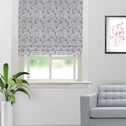 Roman Shades | Chelsea Floral Mauve - Roman Shade (Webp) | Curtain Avenue