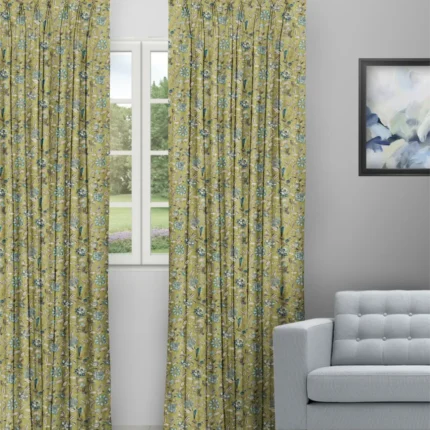 Curtains | Chelsea Floral Olive - Curtain (Webp) | Curtain Avenue