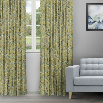 Ripple Fold Drapes | Chelsea Floral Olive - Ripple Fold image | Curtain Avenue